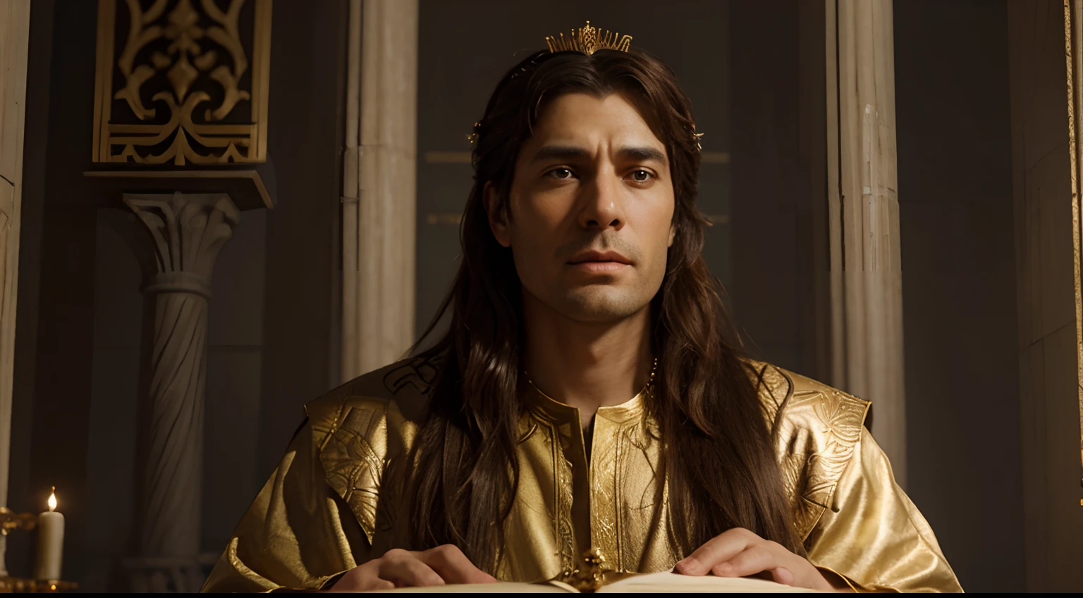 Create realistic image of King Solomon from the Bible