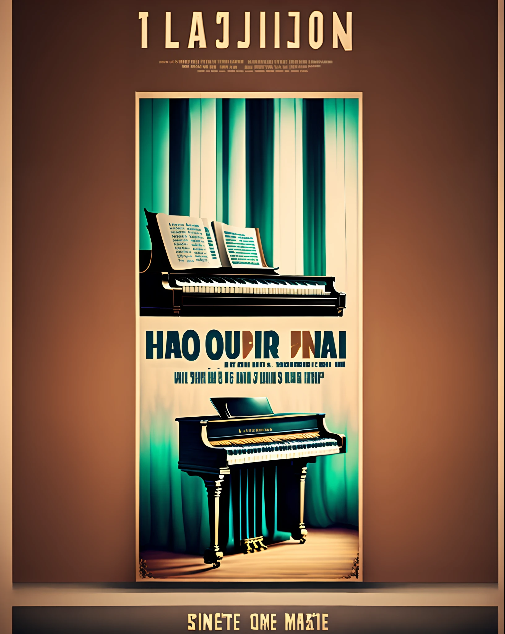 Movie posters of a piano that want to be singer