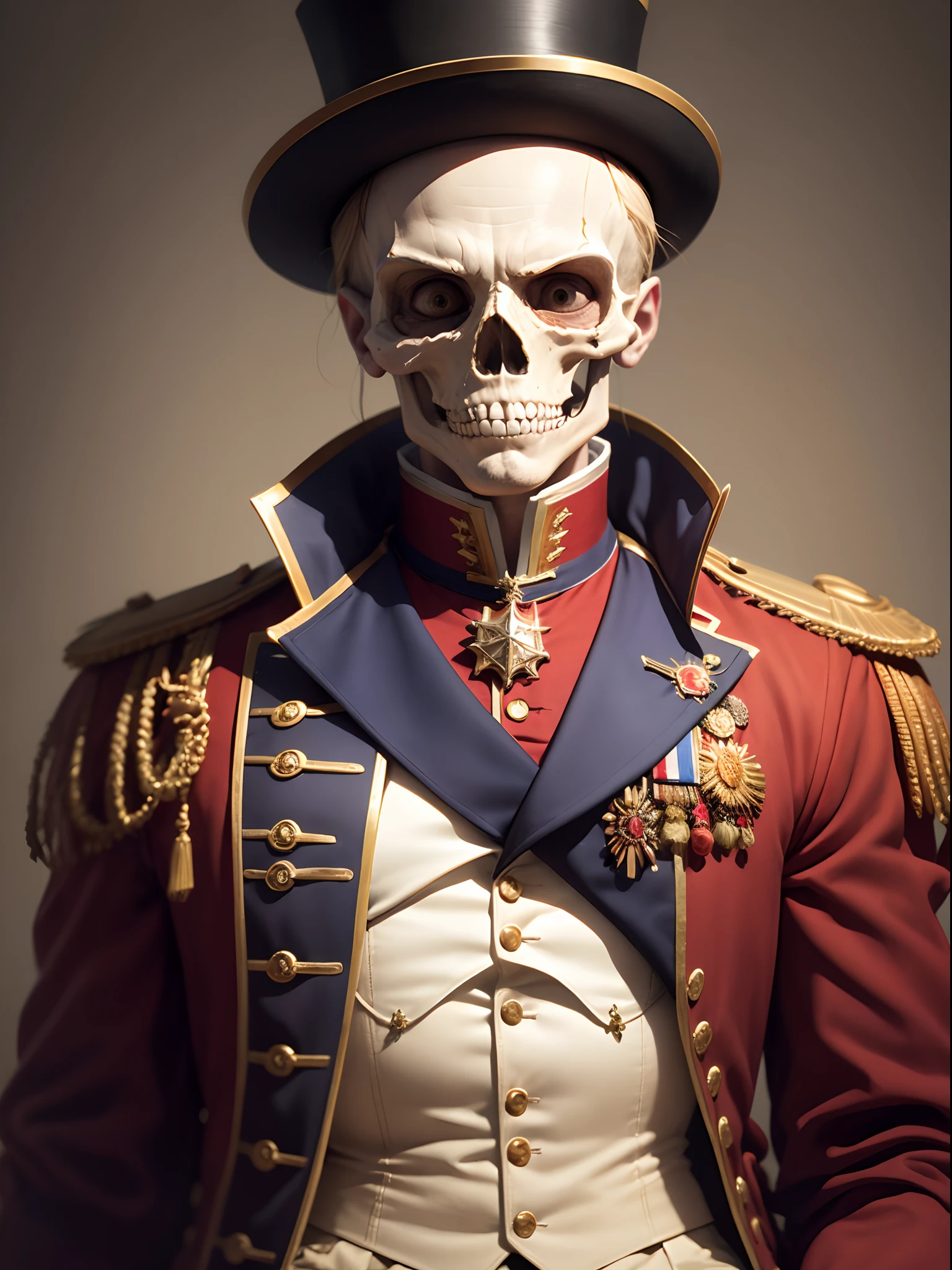 Sans the Skeleton in a Napoleon costume