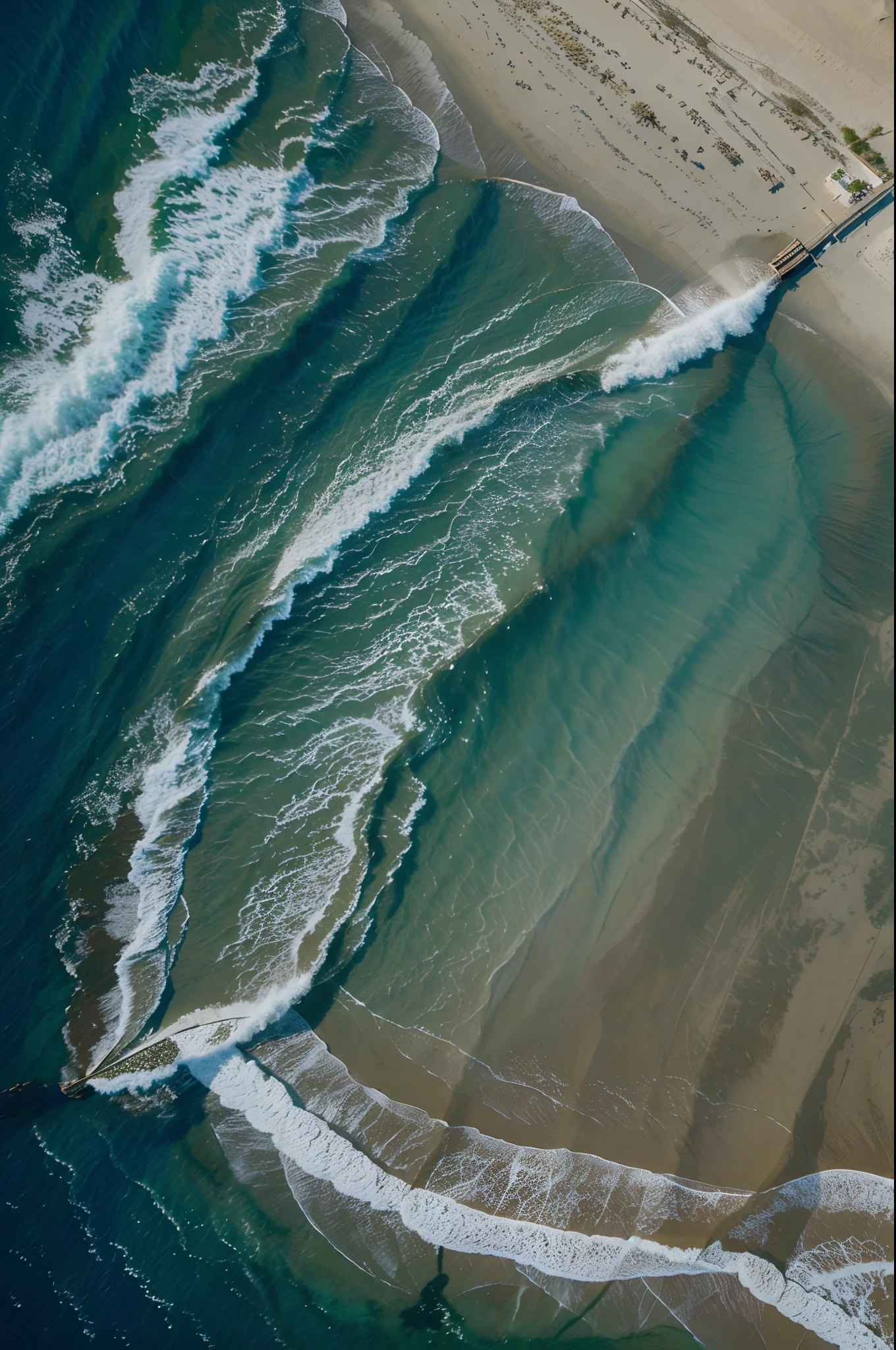 Create beaches of sand kissed by the sea image in very high definition in 4k