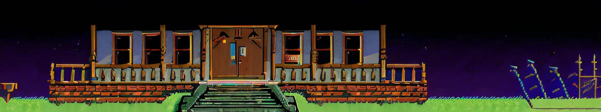 There is a small house with a door and a set of stairs, Captura de tela do videogame de 1988, Videogame de 16bits, Captura de tela do videogame de 1990, Captura de tela do videogame de 1991, Captura de tela do videogame, captura de tela do videogame, videogame ainda, Captura de tela do videogame de 1993, Captura de tela do SNES, Captura de tela do PC, Pixel art de 32 bits