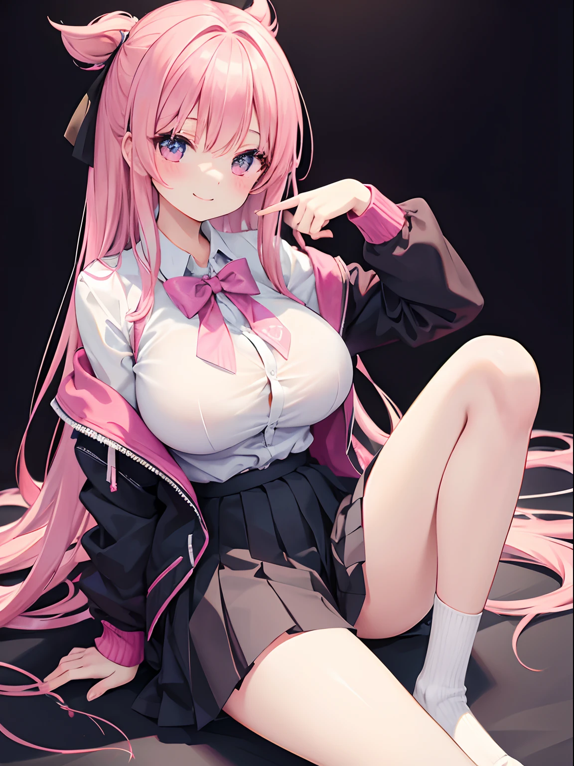 校服 blazers girl with a smile Loose Socks a beauty girl Pink hair top-quality masterpiece 超A high resolution huge tit beautiful a girl