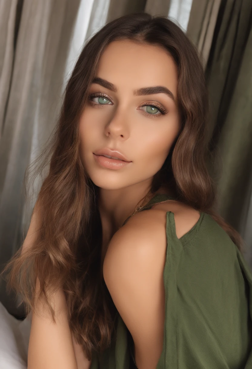 arafed woman with a necklace, large breasts, on a kayak, white countertop, sexy girl with green eyes, portrait sophie mudd, brown hair and large eyes, selfie of a young woman, bedroom eyes, violet myers, without makeup, natural makeup, looking directly at the camera, face with artgram, subtle makeup, stunning full body shot, piercing green eyes, beautiful angle, attractive pose, cute girl, sexy pose, full body picture, full body, full body shoot, brunette goddess, high detail, satisfied pose, wearing only a blue bucket hat, average breasts, (beautiful detailed face, beautiful detailed eyes), (naked), glow, sweat, (sunbeam, sunlight), (nsfw:1.5)