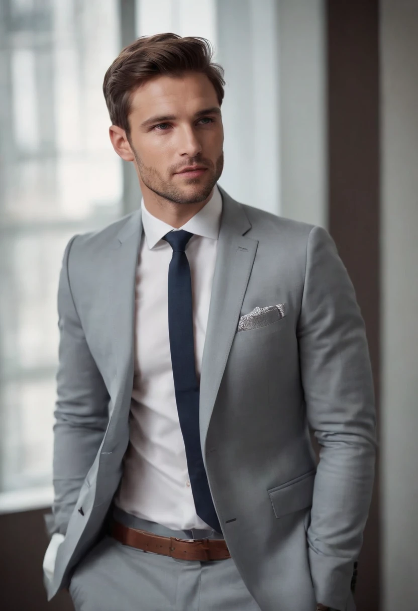 **Mensaje de imagen:**

* **Asunto:** Un hombre elegante con mirada seria y sonrisa leve"
* **Detalles:**
    * El hombre lleva un traje negro y corbata ploma bien entallados.
    * He's standing with his arms crossed, In a Firm Position.
    * His face lights up with joy, And it's clear he's excited about something.

**Instrucciones adicionales:**

* The image should be high-resolution and well-lit.
* El hombre debe ser el foco principal de la imagen.
* The image should create a sense of excitement and triumph.
