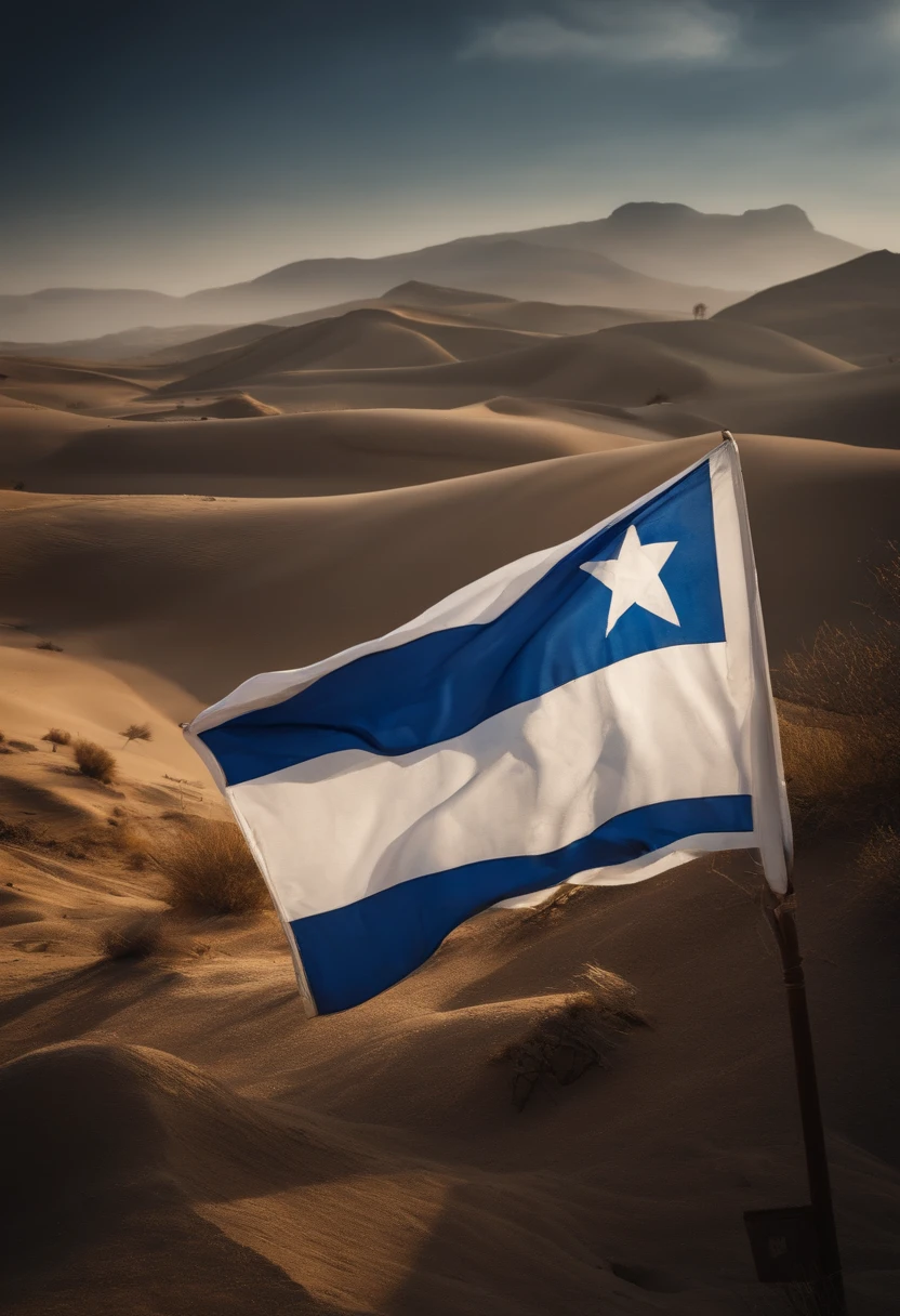 BANDEIRA DE ISRAEL SENDO SEGURADA POR UM SOLDADO. SUPER DETALHDO, SEM INTERFERENCIAS, SEM GRANULADOS, no duplication.