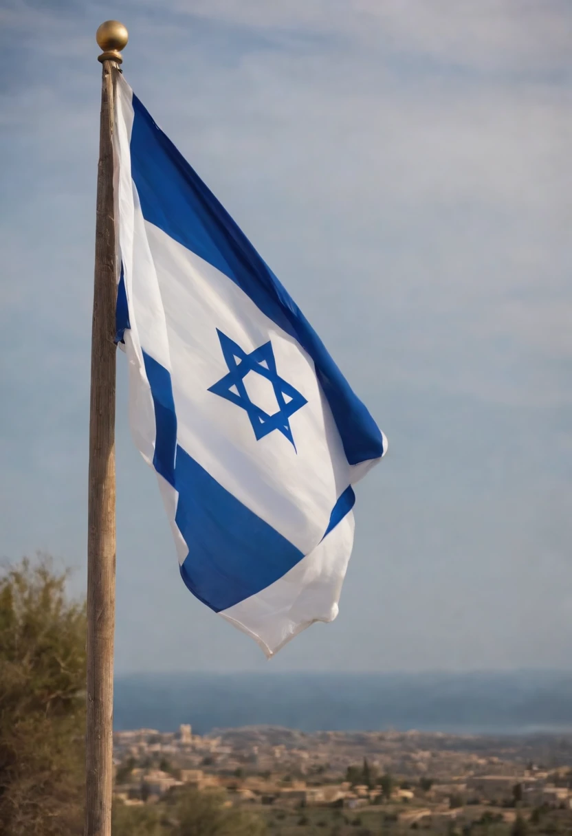 flag of israel being blessed by god, Round draw a war where the nation of Israel is worshipping. SUPER DETALHDO, SEM INTERFERENCIAS, SEM GRANULADOS, no duplication.