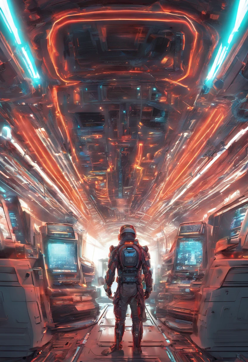Um garoto navegando na internet, arte digital, cores vibrantes, tela detalhada, immersive experience, alta resolução, professional render, conceito futurista, 3D