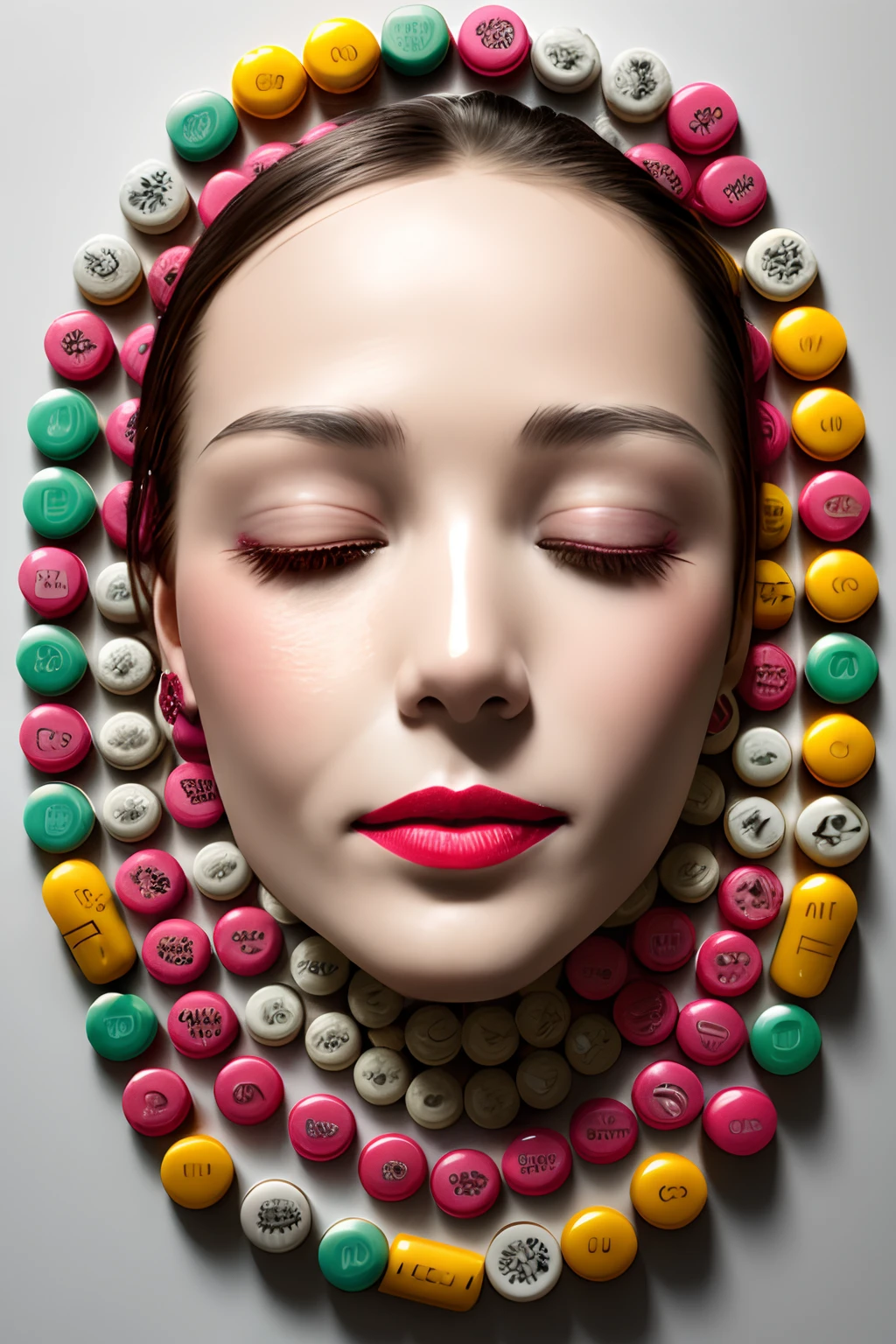 Face made of pills