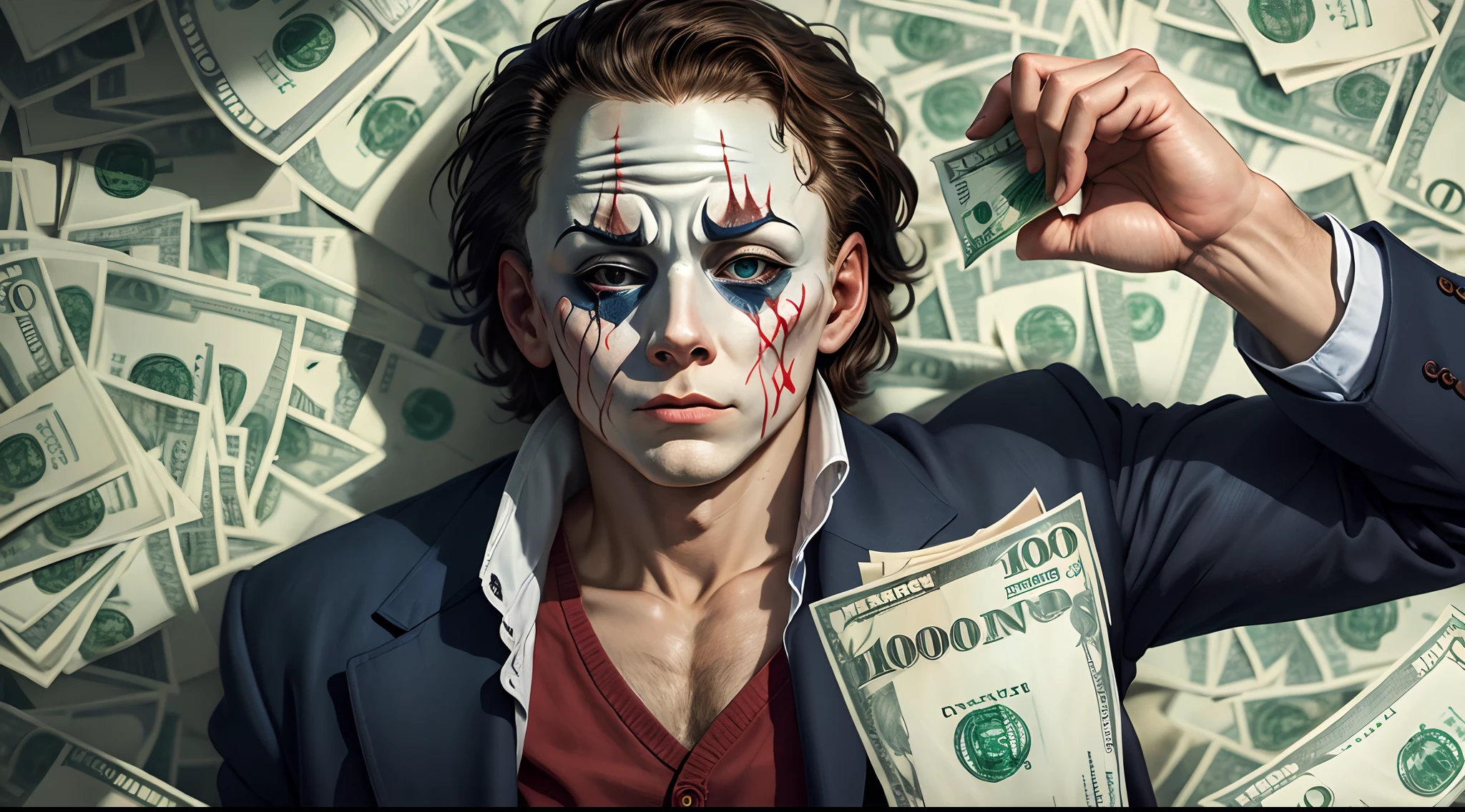 Counting hundred dollar bills Michael myers