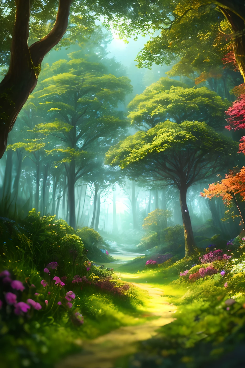 masterpiece, best quality, high quality,extremely detailed CG unity 8k wallpaper, An enchanting and dreamy scene of a fantasy forest, with towering trees, glowing mushrooms, and hidden fairy glens, creating a sense of mystique and enchantment, artstation, digital illustration, intricate, trending, pastel colors, oil paiting, award winning photography, Bokeh, Depth of Field, HDR, bloom, Chromatic Aberration ,Photorealistic,extremely detailed, trending on artstation, trending on CGsociety, Intricate, High Detail, dramatic, art by midjourney