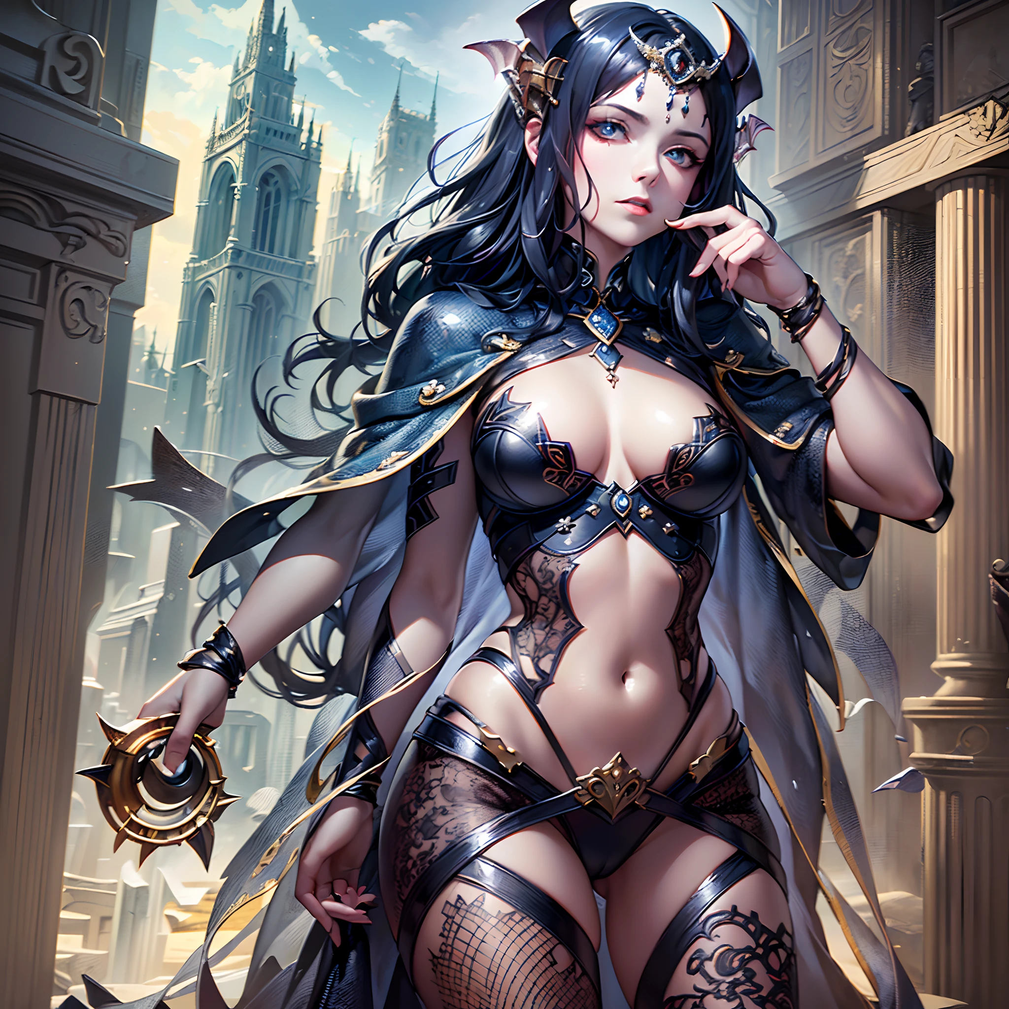 ((Finest quality)),(超A high resolution),(ultra-detailliert),(Meticulous portrayal),((Best CG)),(Finest works of art),Ultra-Precision Art,The art of astounding depiction,Fantasyart:1.5, Norse mythology:1.5,(The Underworld:1.5),World of Darkness, (queen of the underworld:1.5),cold stare:1.5