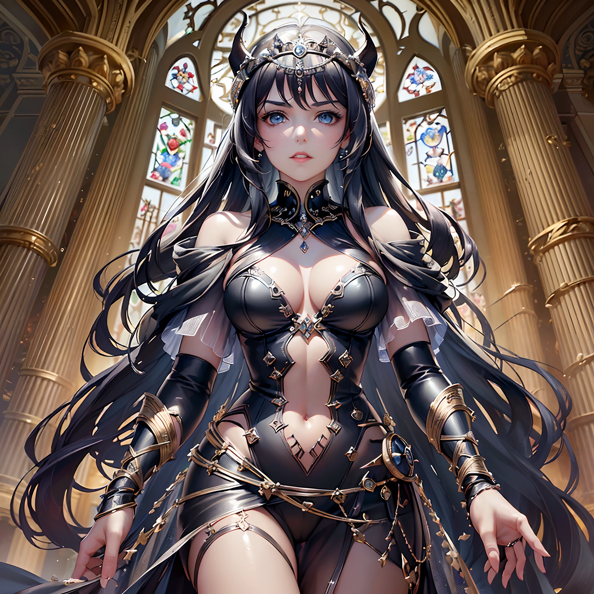 ((Finest quality)),(超A high resolution),(ultra-detailliert),(Meticulous portrayal),((Best CG)),(Finest works of art),Ultra-Precision Art,The art of astounding depiction,Fantasyart:1.5, Norse mythology:1.5,(The Underworld:1.5),World of Darkness, (queen of the underworld:1.5),cold stare:1.5