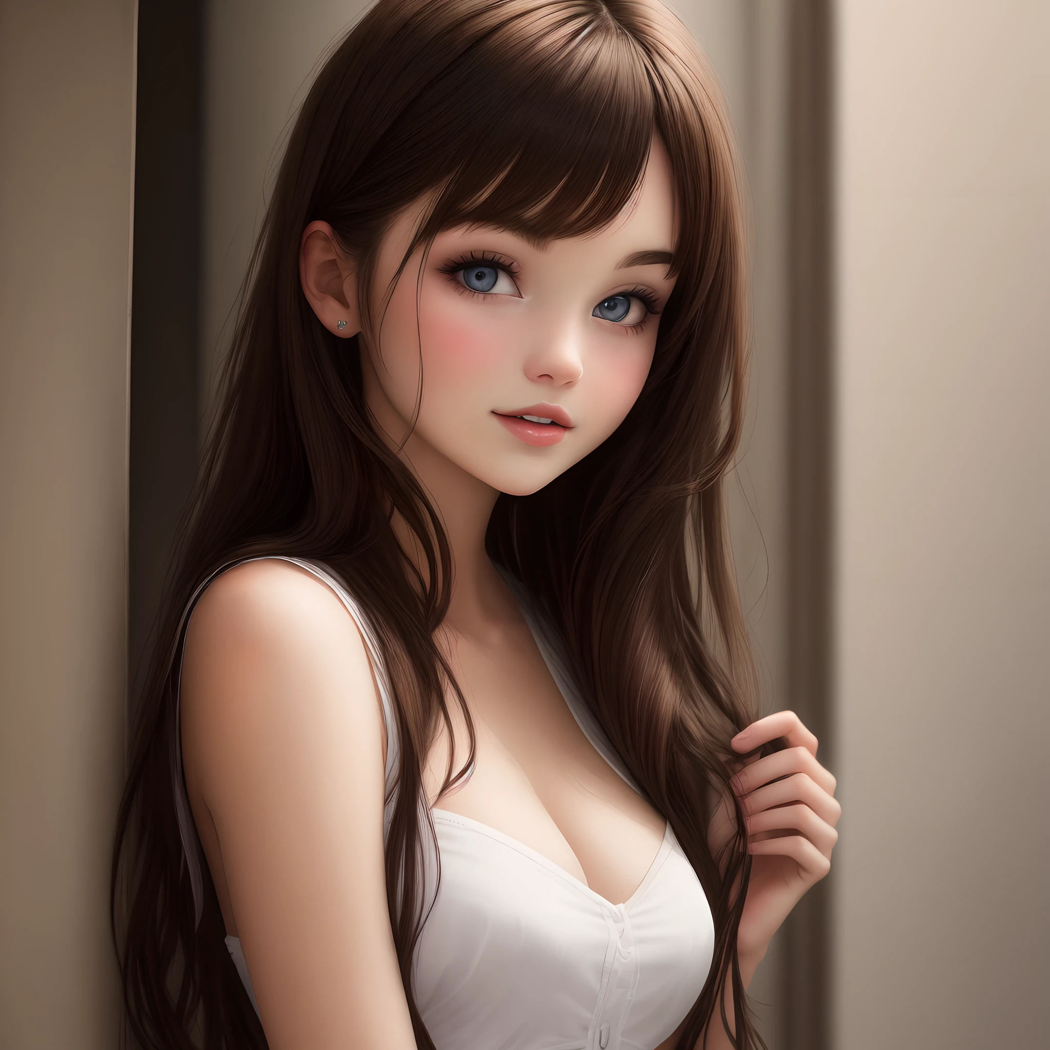 Immerse yourself in the breathtaking world of this ultra-realistic illustration, where every minute detail is brought to life in stunning 8K resolution. The solo girl featured in this piece will captivate you with her mesmerizing eyes and intricate facial features.