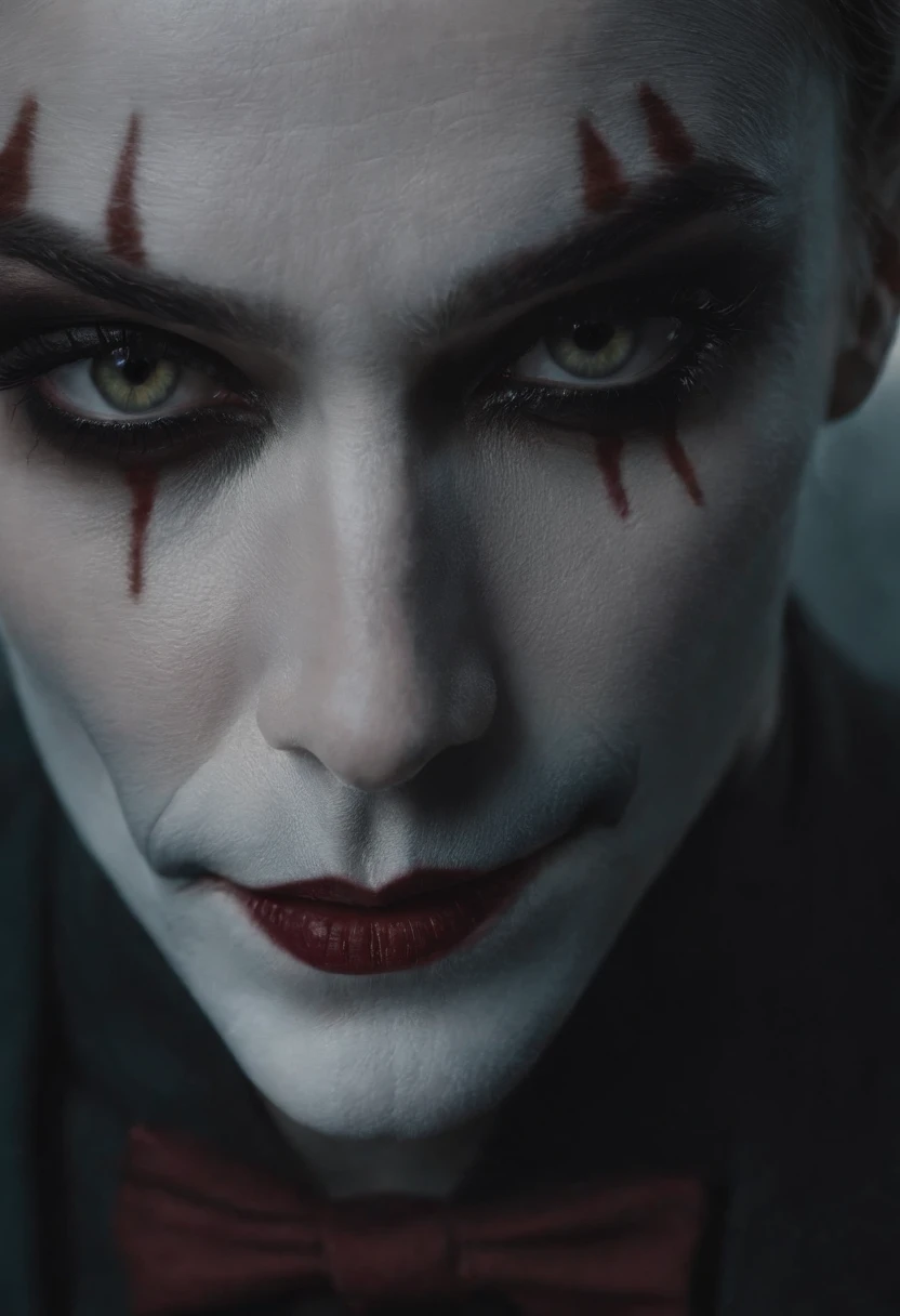 Man with full face creepy Gothic paint