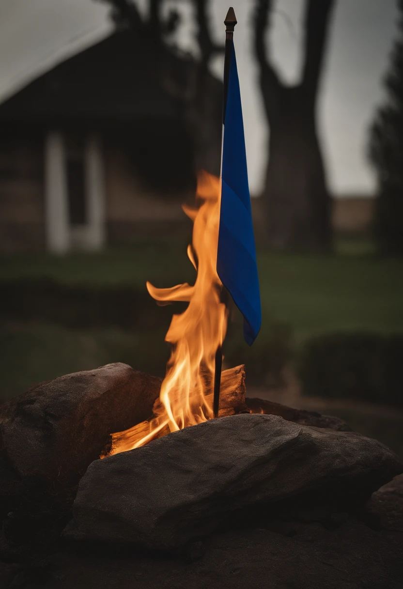 The Israeli flag is burning.
And the results are burning next to the flag.
They're in hell.