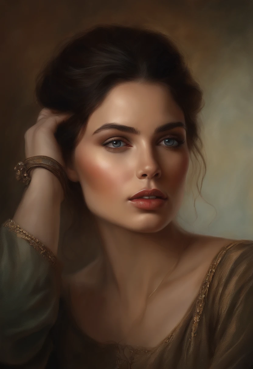 A big-breasted beauty,exposed bare shoulders,8k,illustration