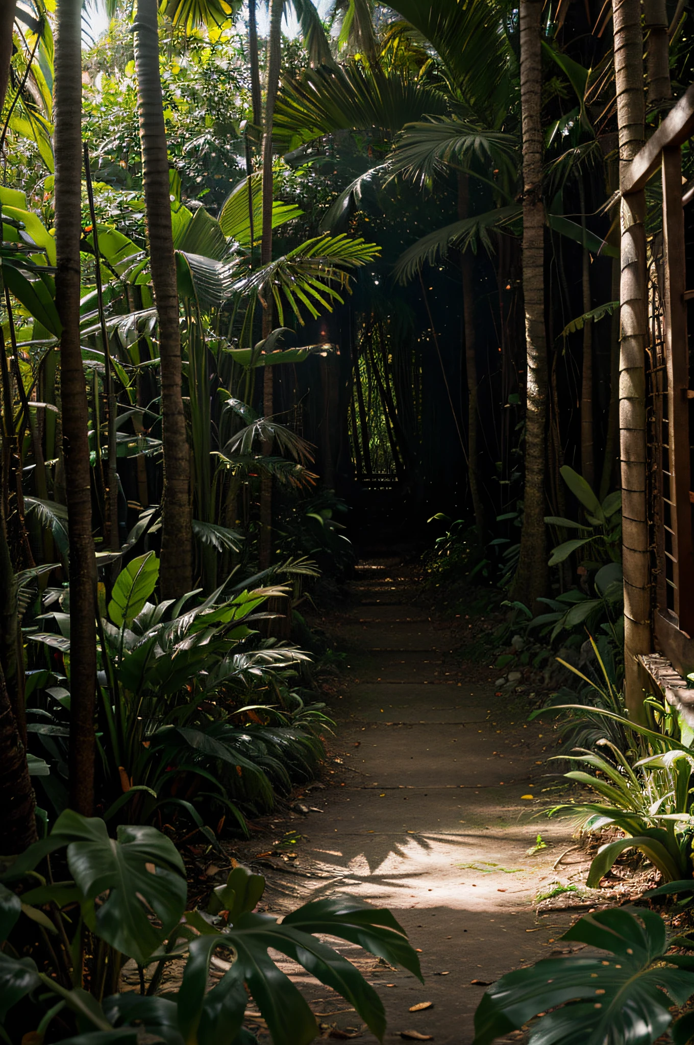 tropical forest background, day light, 8k ultrarealistic