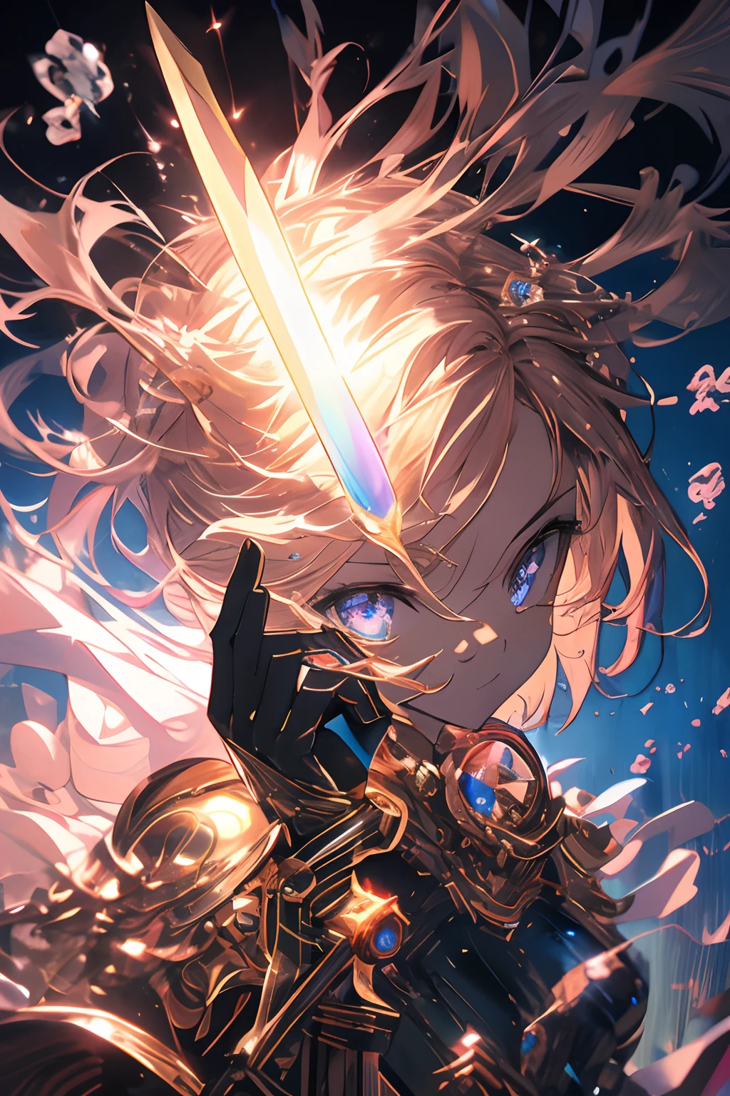 masterpiece,best quality,extremely detailed CG unity 8k wallpaper,illustration,3d,realistic body,{awesome detailed},[hyper detailed],[ultra detailed],{many layers},beautiful hair,beautiful eyes,glistening shining skin,intense shadow,official art,sketch,masterpiece,best quality,illustration,100000000k, {best quality,illustration}, girl, small breast, short hair, simple eyes, mechanical suits, mechanical wings, black shinny satin latex dress, shoulder armor gauntlets, {{{{{hand holding shining mechanical sword, gripping shining mechanical sword in hand}}}}}, dynamic angle, pool of blood, pile of corpses
