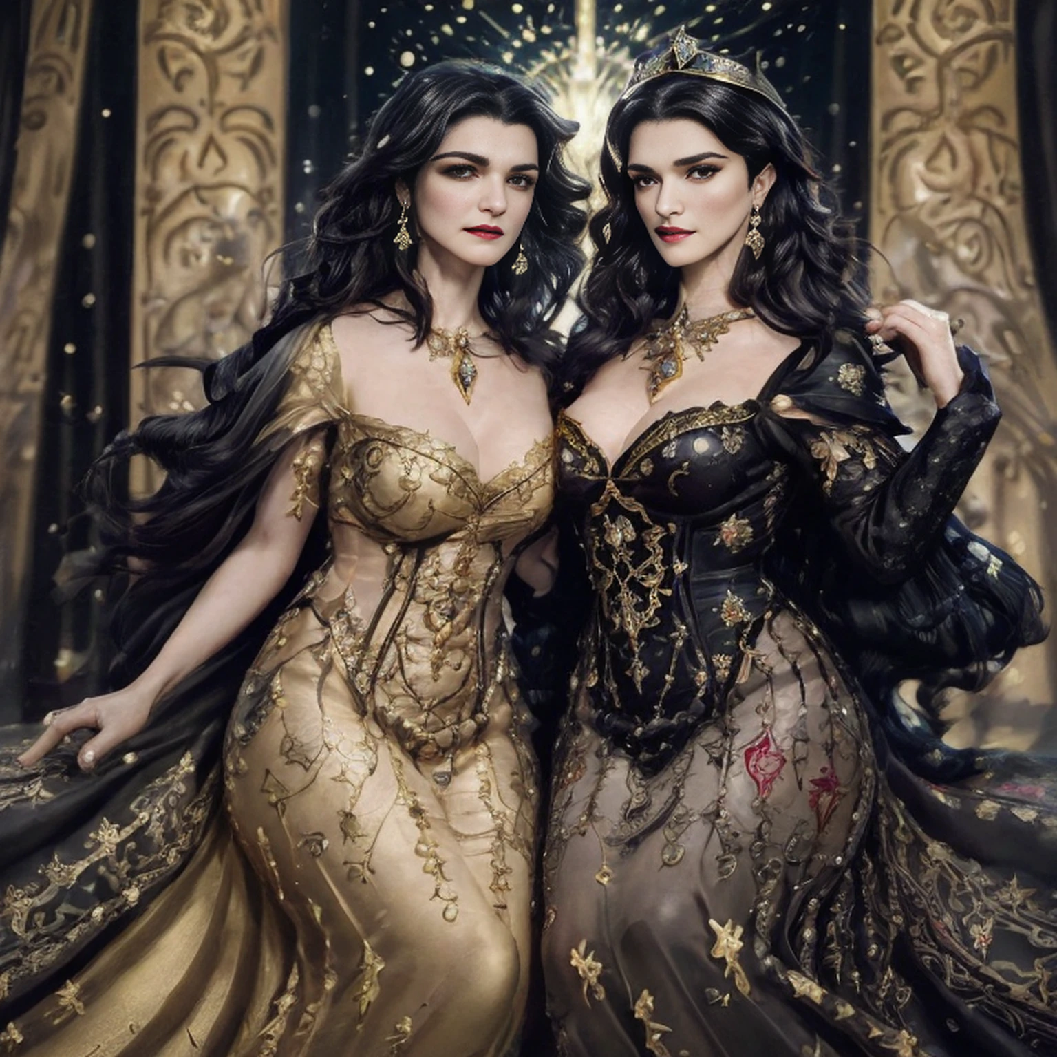 Mulher "Rachel Weisz" de Arad no vestido amarelo claro e com detalhes em preto e dourado, uma bela imperatriz fantasia, palace，imagem detalhada de corpo inteiro, ((uma bela imperatriz fantasia)), pintura de personagem bonita, por Yang J, Mago Celestial Lindo, linda donzela fantasia, inspirado em Lan Ying, estilo de arte de fantasia,  (master part:1.0), (melhor qualidade:1.4), (ultra-highresolution:1.2), (Delicate Illustrations:1.4),(8k, Foto RAW:1.2), (Foco suave:1.4),