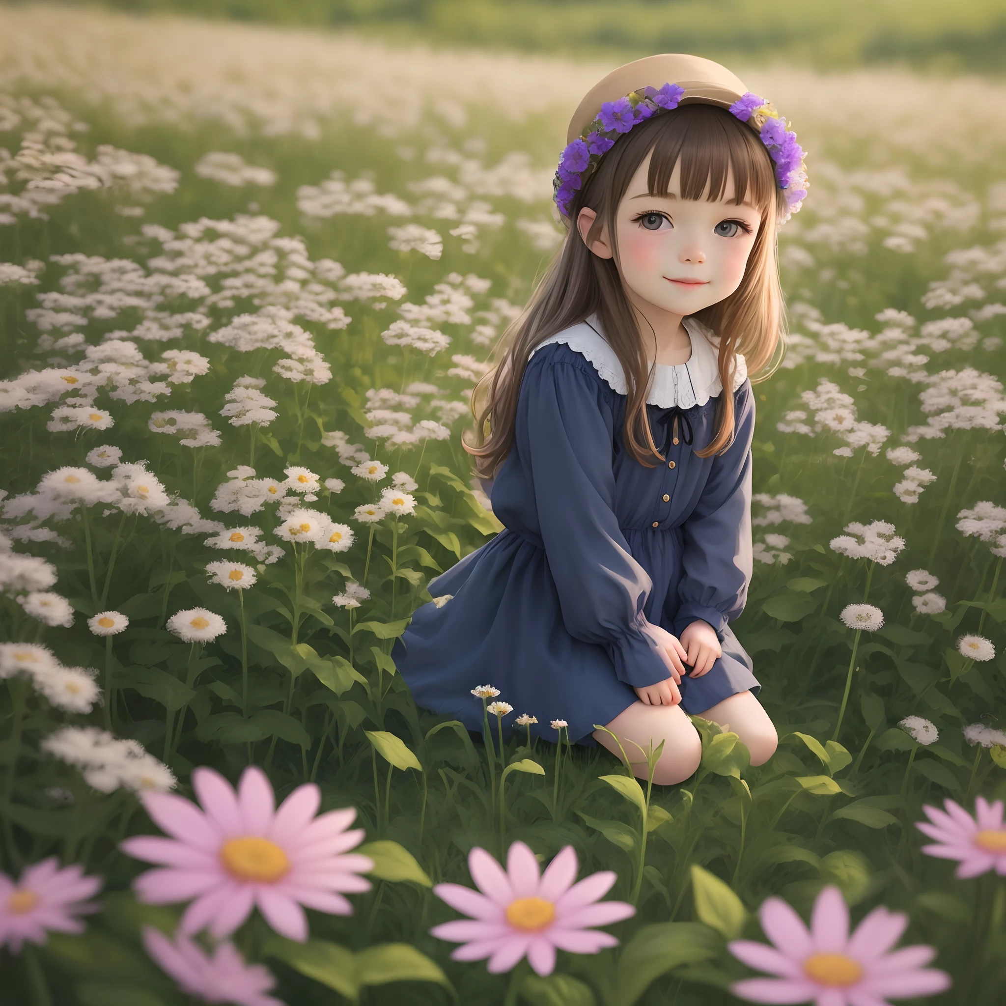 Kind auf Blumenwiese