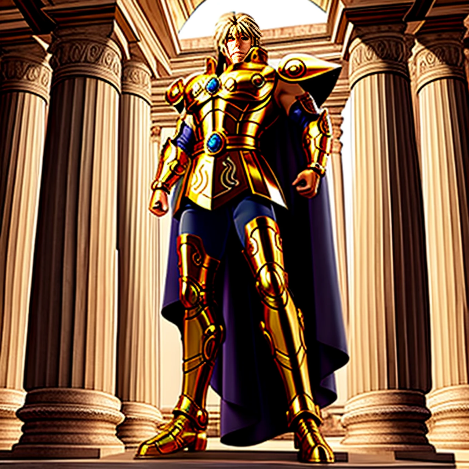 masterpiece, best quality, masterpiece, detailed face, detailed eyes, full body,  Chris Hemsworth , LeoArmor, greek temple, ((anime))