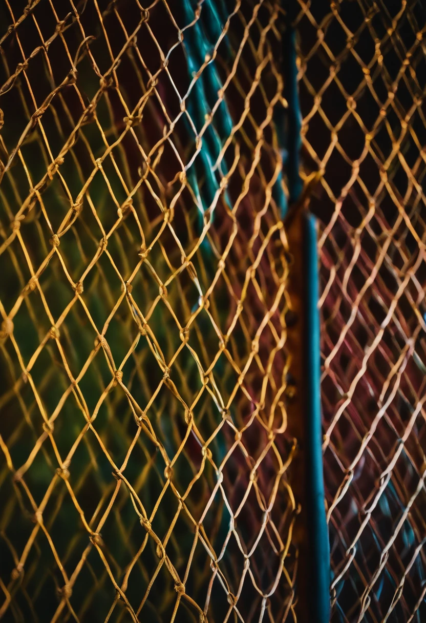 /perimeter fence with rhomboidal metal mesh