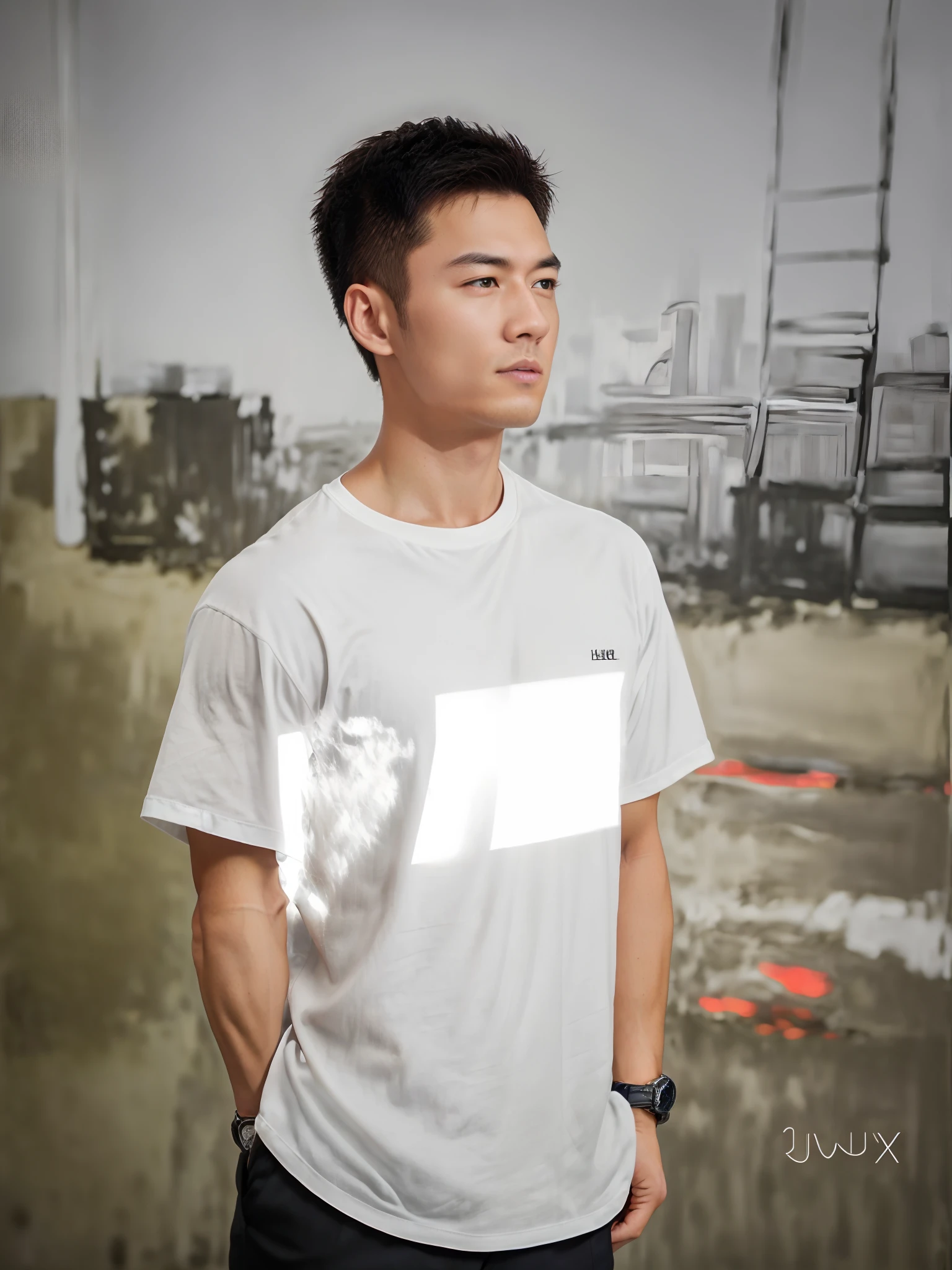 1man,
a 30 y.o muscular male wearing long-sleeve white shirt and tie, with a watch, upper body,
in camera studio with 3 flash, soft lighting,
masterpiece, best quality, 8k uhd, dslr, film grain, Fujifilm XT3 photorealistic painting art by midjourney and greg rutkowski