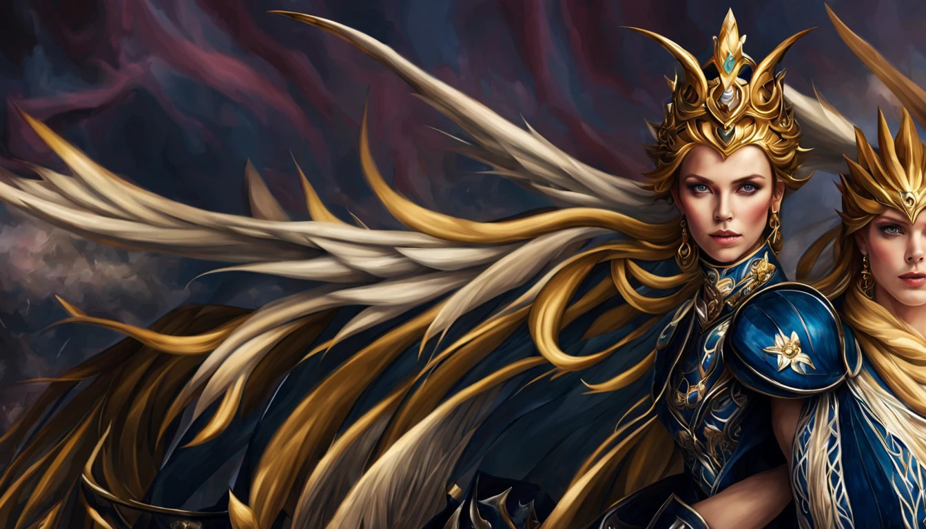 ((melhor qualidade)), ((obra-prima)), (detalhado), Empress Dragon "Charlize Theron", olhos realistas, cabelo preto, olhos azuis, seios pequenos, vestido de setin koreano sensual, paisagem maligna, ethereal beauty, (Fantasy Illustration:1.3), olhar encantador, pose cativante, garota solo, charme sobrenatural, mystical sky, noite enluarada, cores suaves, (paisagem nublada detalhada:1.3), (alta resolução:1.2) (Blue dragon flying in the sky) vestido, sobre uma colina, An army passing far into a canyon below.