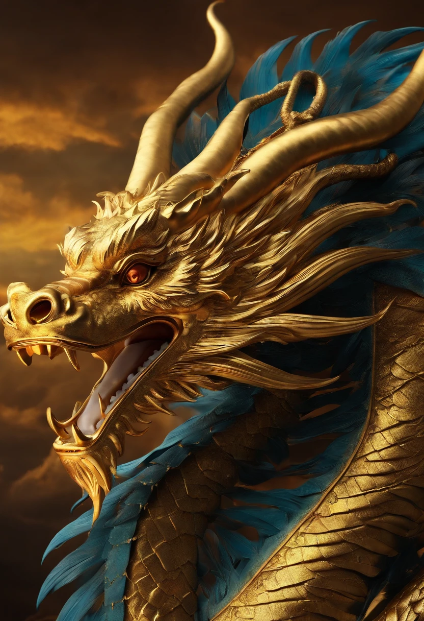 Golden Chinese dragon
