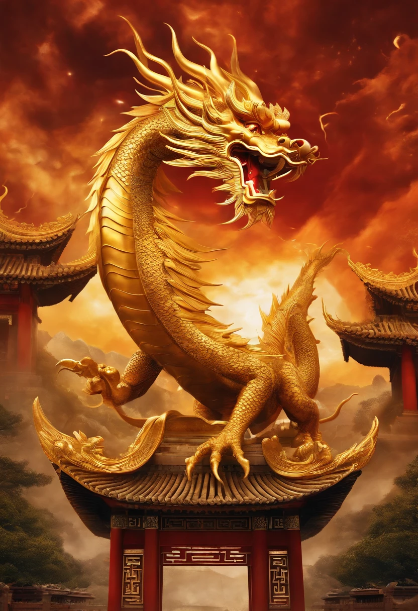The dragon in the foreground moves around、Look this way