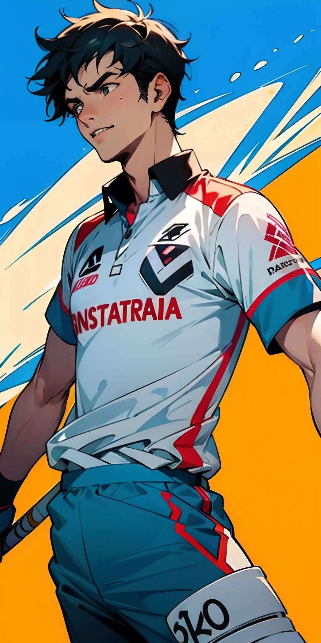 Mix the current cricket jersey of Nepal cricket team and Australia cricket team