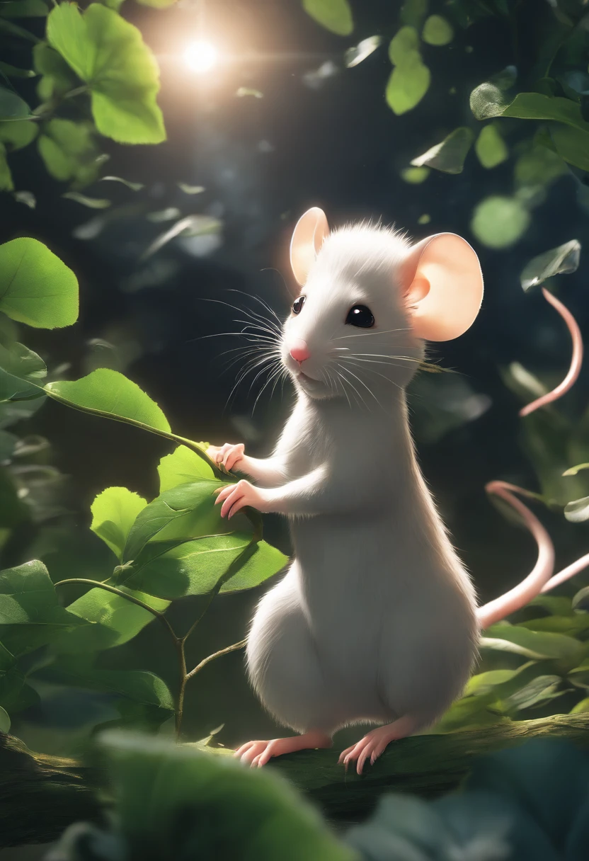Rat flying in space with green leaves, estilo anime 4K, Papel de parede anime 4k, badass anime 8 k, 4 k manga wallpaper, jovem homem de anime, menino anime, Anime Wallpaper 4k, 4k anime wallpapers, arte anime de alta qualidade, anime moe artstyle, Anime Art Wallpaper 8K, Anime Art Wallpaper 4K, rgb lighting,