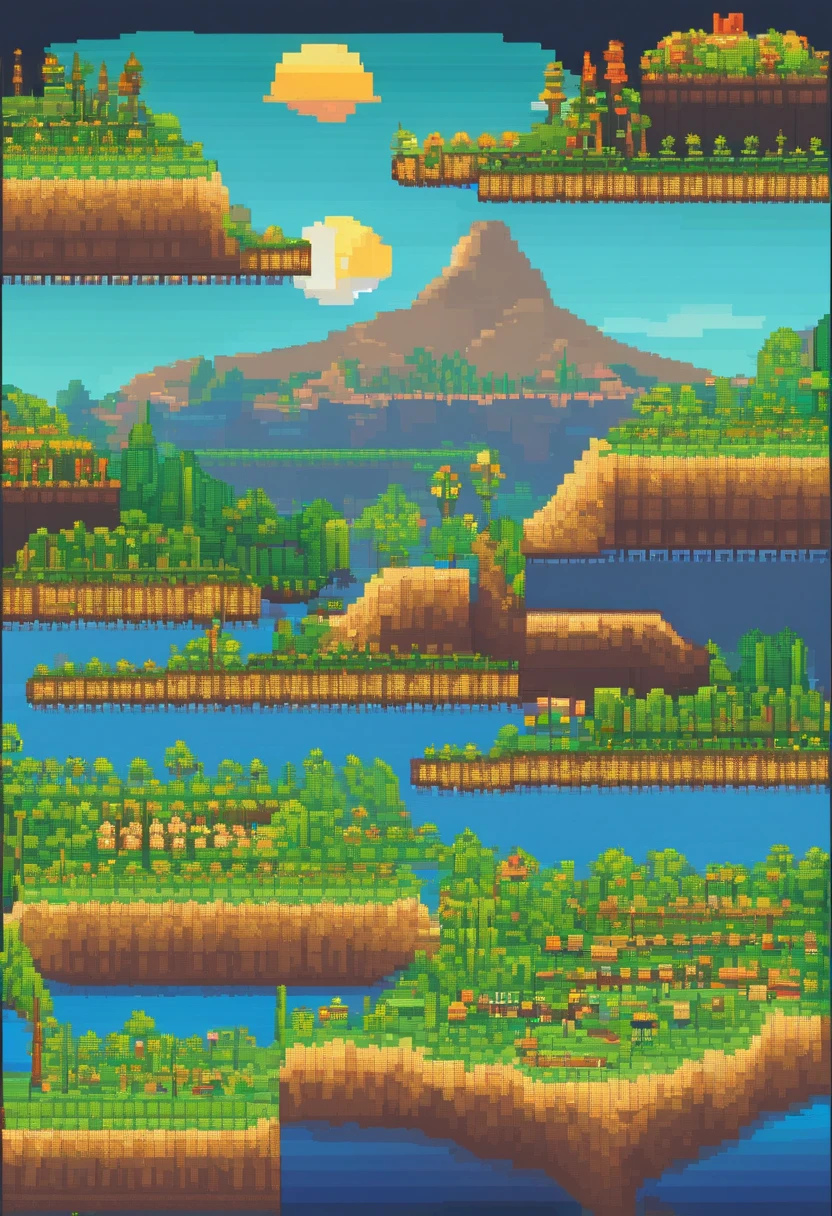 Landscape of the tourist destination Paranapiacaba Pixel Art. Noite. Pixel Art 3D Papel de parede 4K. Amazing pixel art details. Pixel Art. Ondas de vapor. Pixel Art detalhado do mecanismo real, City of Mist, tempo nebuloso, clima hostil