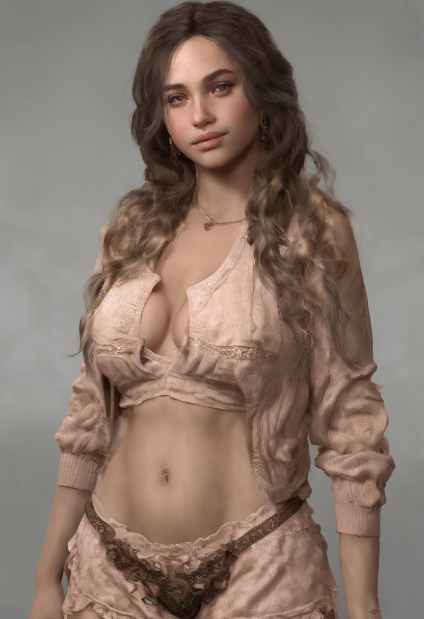 1Menina 18 anos, somente, cabelos longos, middlebreasts, Olhe para o espectador, Cabelo ruivo, bareshoulders, olhos castanhos, ourivesaria, deitada, Collier, Schulterfrei, pullover, , Realista, nariz, flirting with camera,