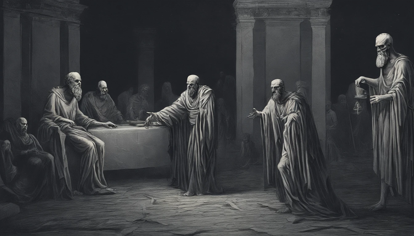 philosopher Socrates being generous to his friends