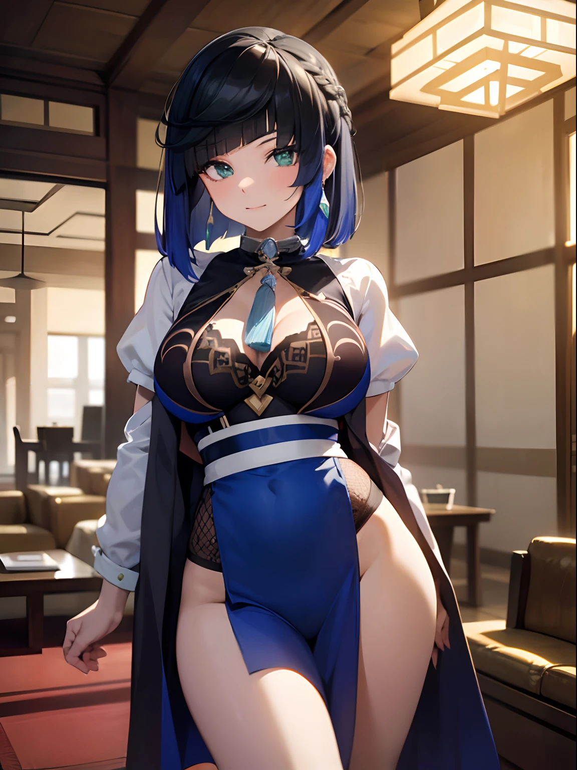 Excelente calidad, Obra maestra, High resolution, 1girl, senrojarse, (senrisa seductora: 0.8), Alumno estrella, Hanfu chino, Accesorios para el cabello, collar, jewely, belleza, en_cuerpo, Efecto Tyndall, realista, Sala de sombras, Borde de luz, two-color illumination, (Piel de alto detalle: 1.2), 8k UHD, SLR, Luz suave, alta calidad, volume illumination, Foto sincera, High resolution, 4k, 8k, Desenfoque de fendo, persena real