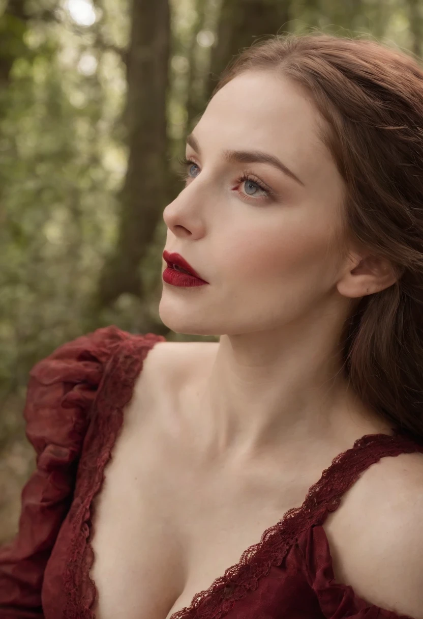 (((A deep red wound pierced his lips))) tez justa, Uma mulher em torno de 20 anos, cabelos negros naturais, (Batom preto), Unique blue eyes, olhar firme, Desgaste Cole, slender and graceful, Beautiful, luz de velas em um ambiente medieval, roupas medievais, super sharp focus, foto realista, lente realista, roupas femininas medievais, 6 cores, (cicatriz:1.4), ((Luz da Lua)),
