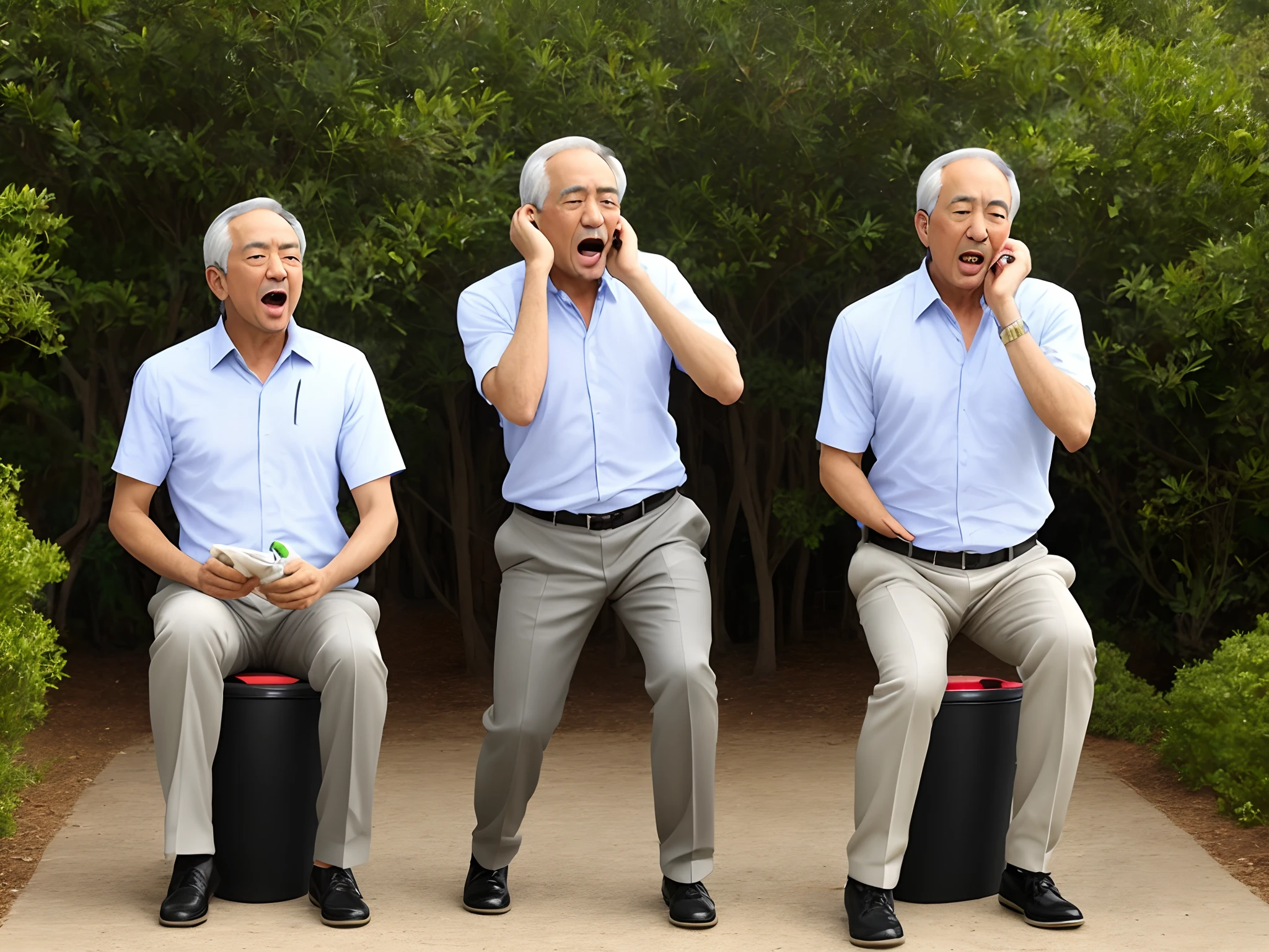 Two noble uncles pooping to the beat