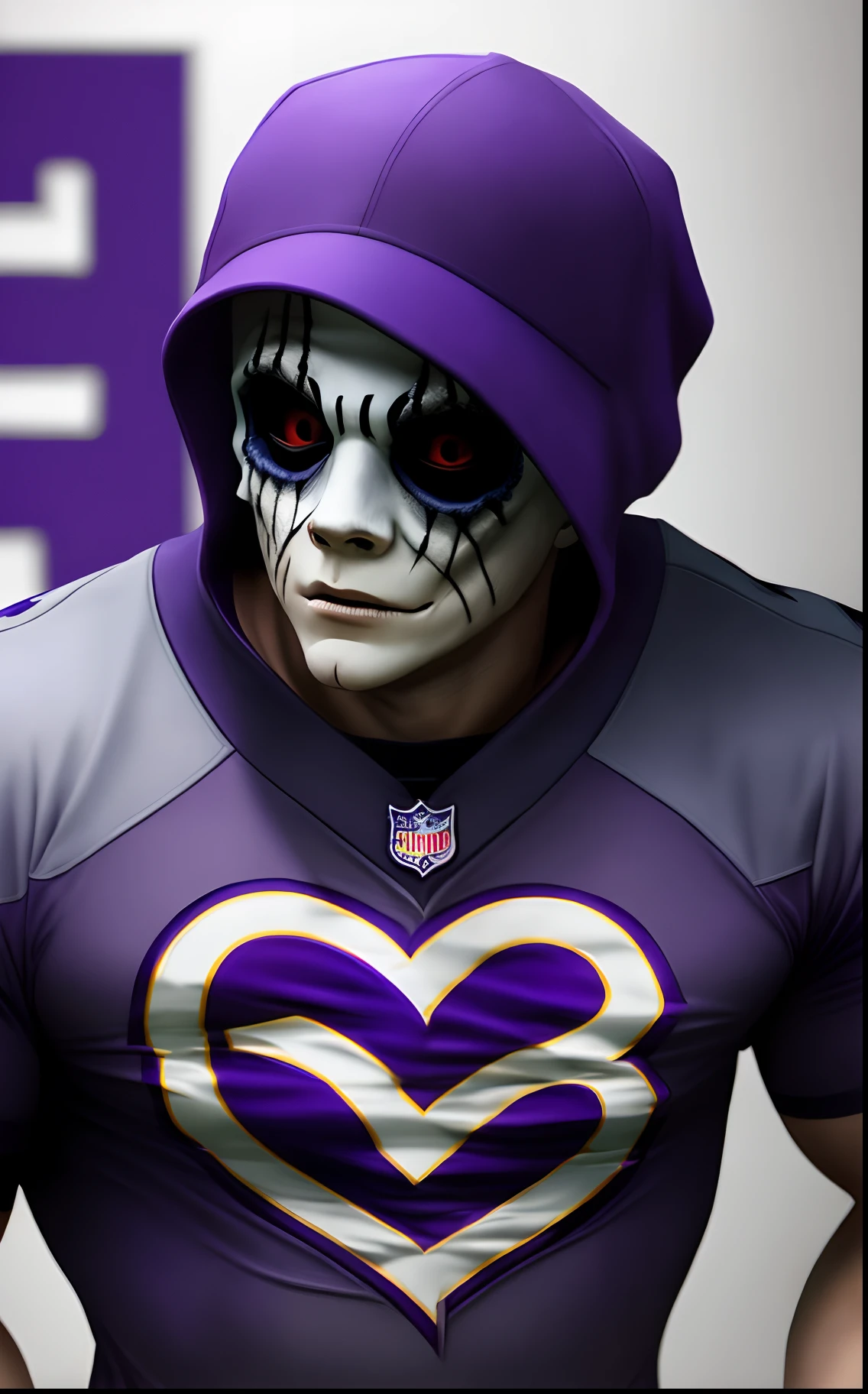 Micheal myers wearing Baltimore ravens uniform