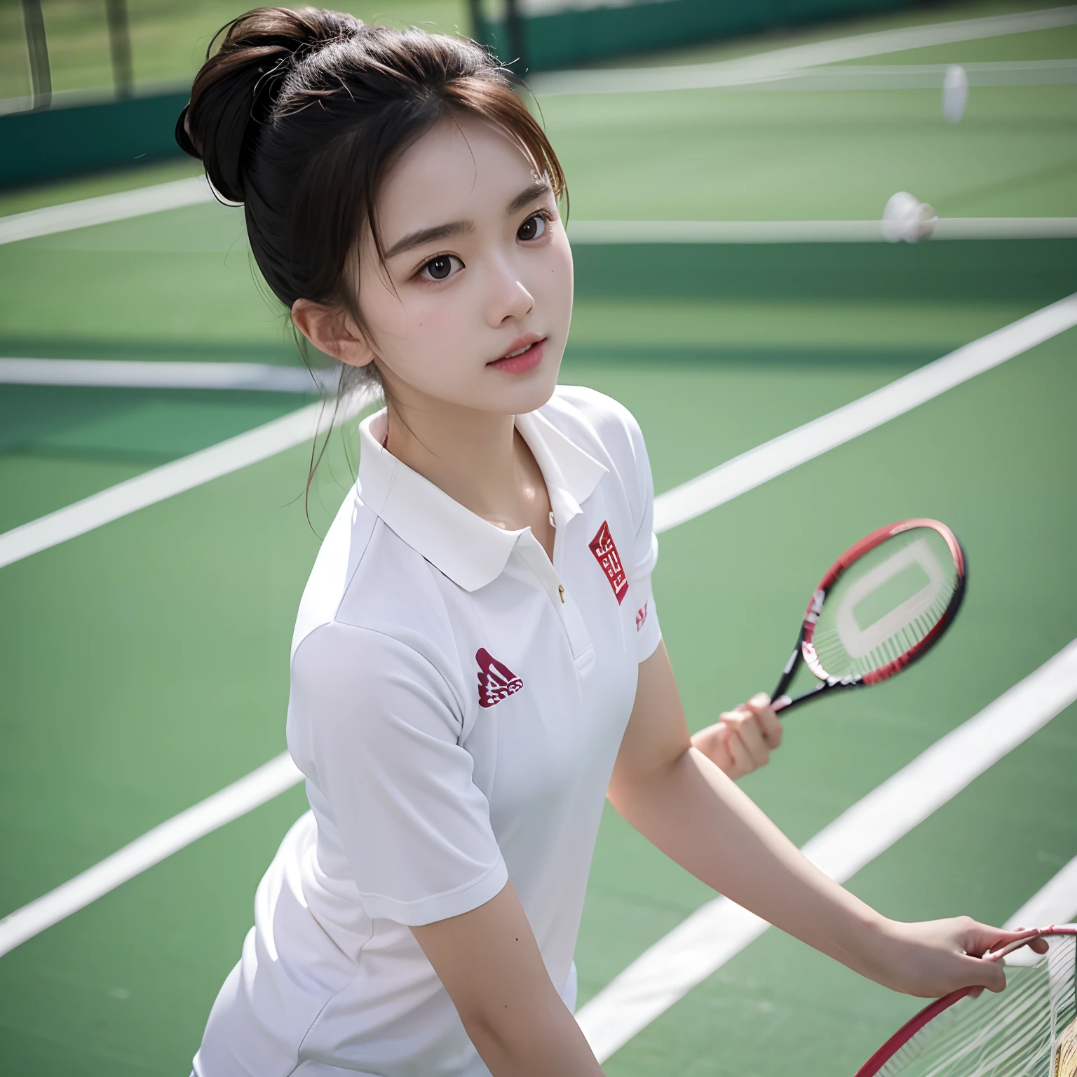 A badminton beauty,pure and cute。