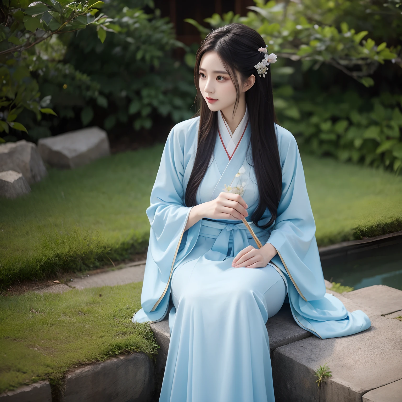 A beautiful woman in Hanfu