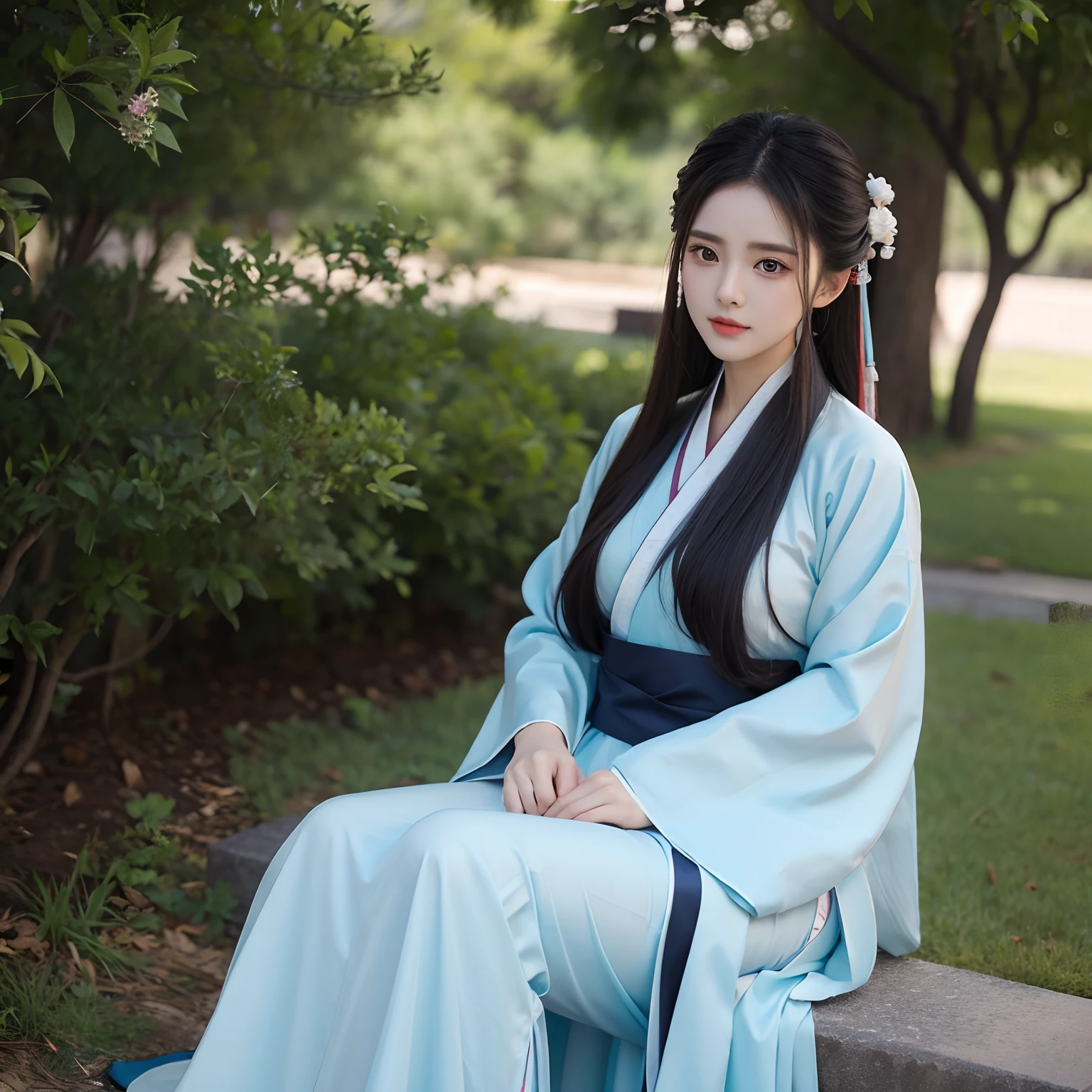 A beautiful woman in Hanfu