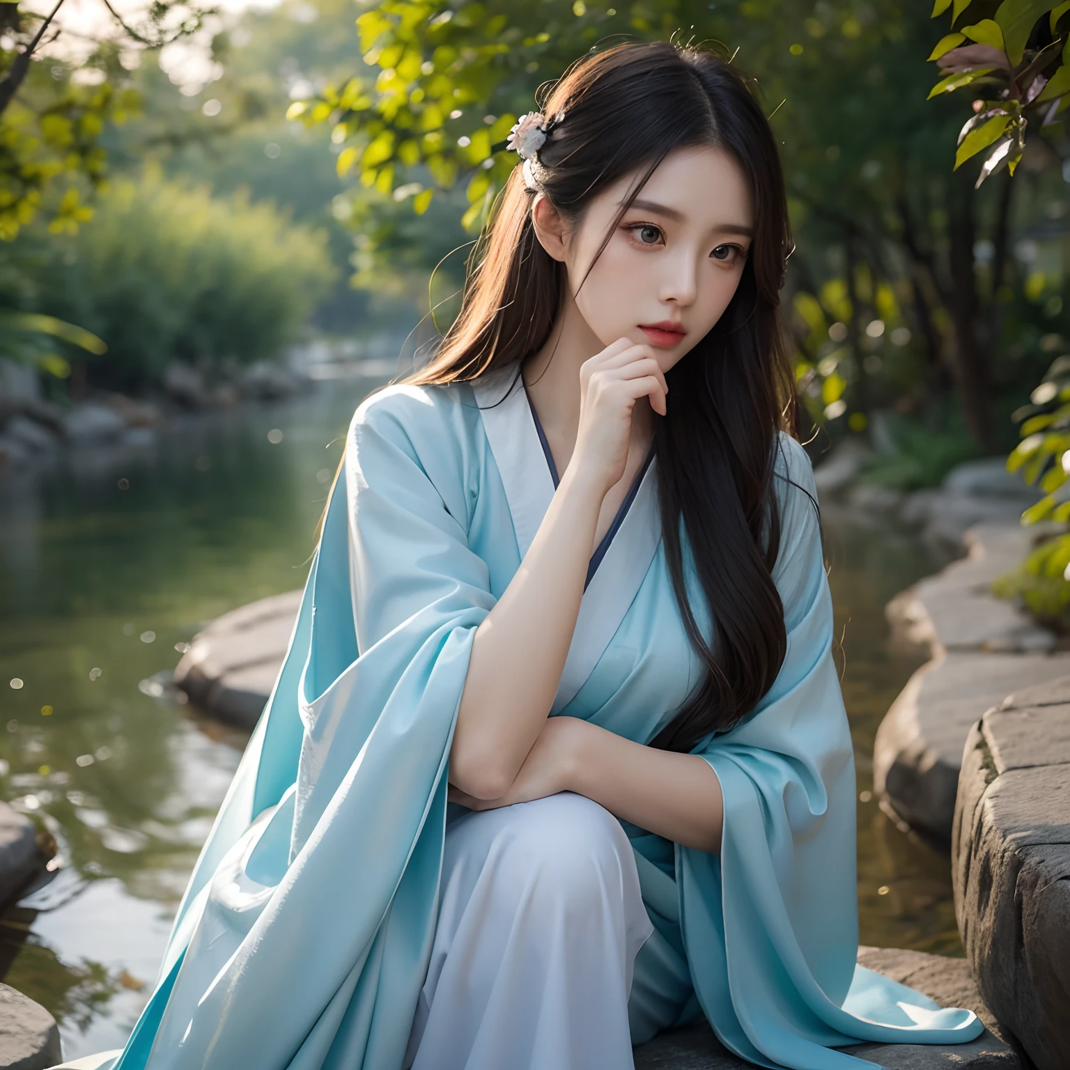 A beautiful woman in Hanfu