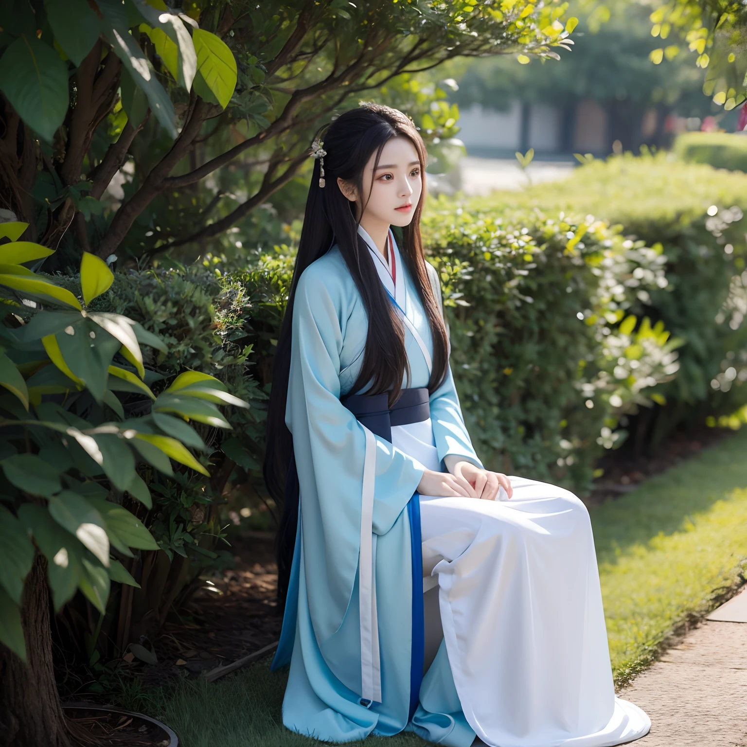 A beautiful woman in Hanfu