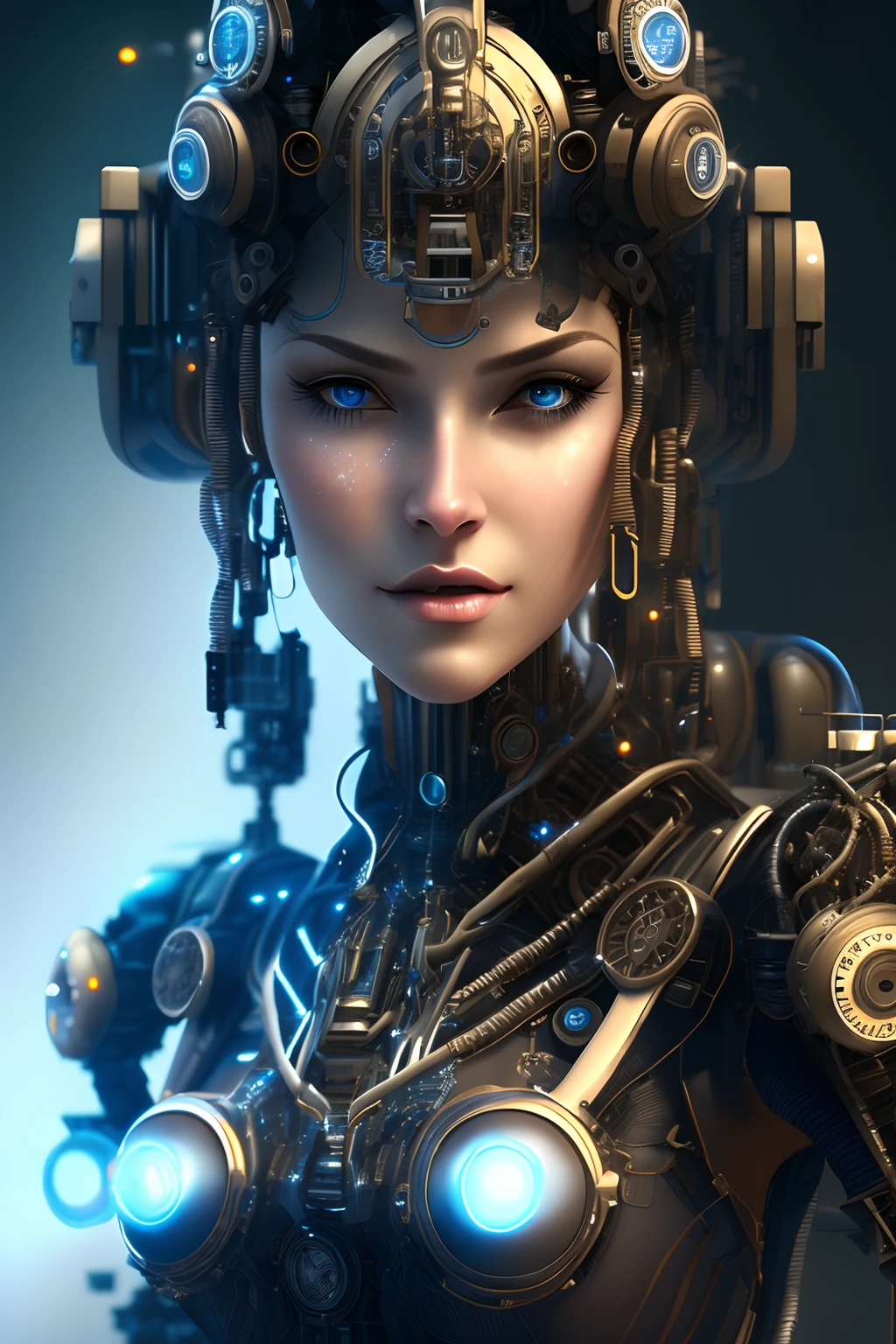 Liquid Metal, a liquid metal robot, detailed metallic texture, gears and machinery, industrial, futuristic, cyberpunk, silver, chrome, intricate details, best quality, 8k, photorealistic, cinematic lighting, advanced 3d render