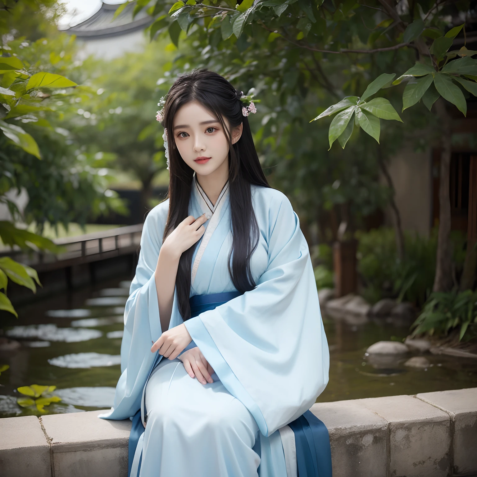 A beautiful woman in Hanfu