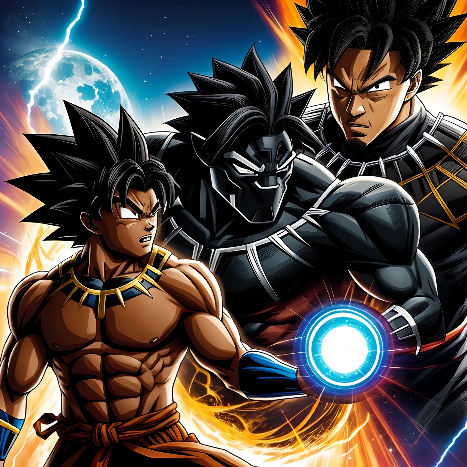 "A being with the physical characteristics of Goku and Marvel's Black Panther"