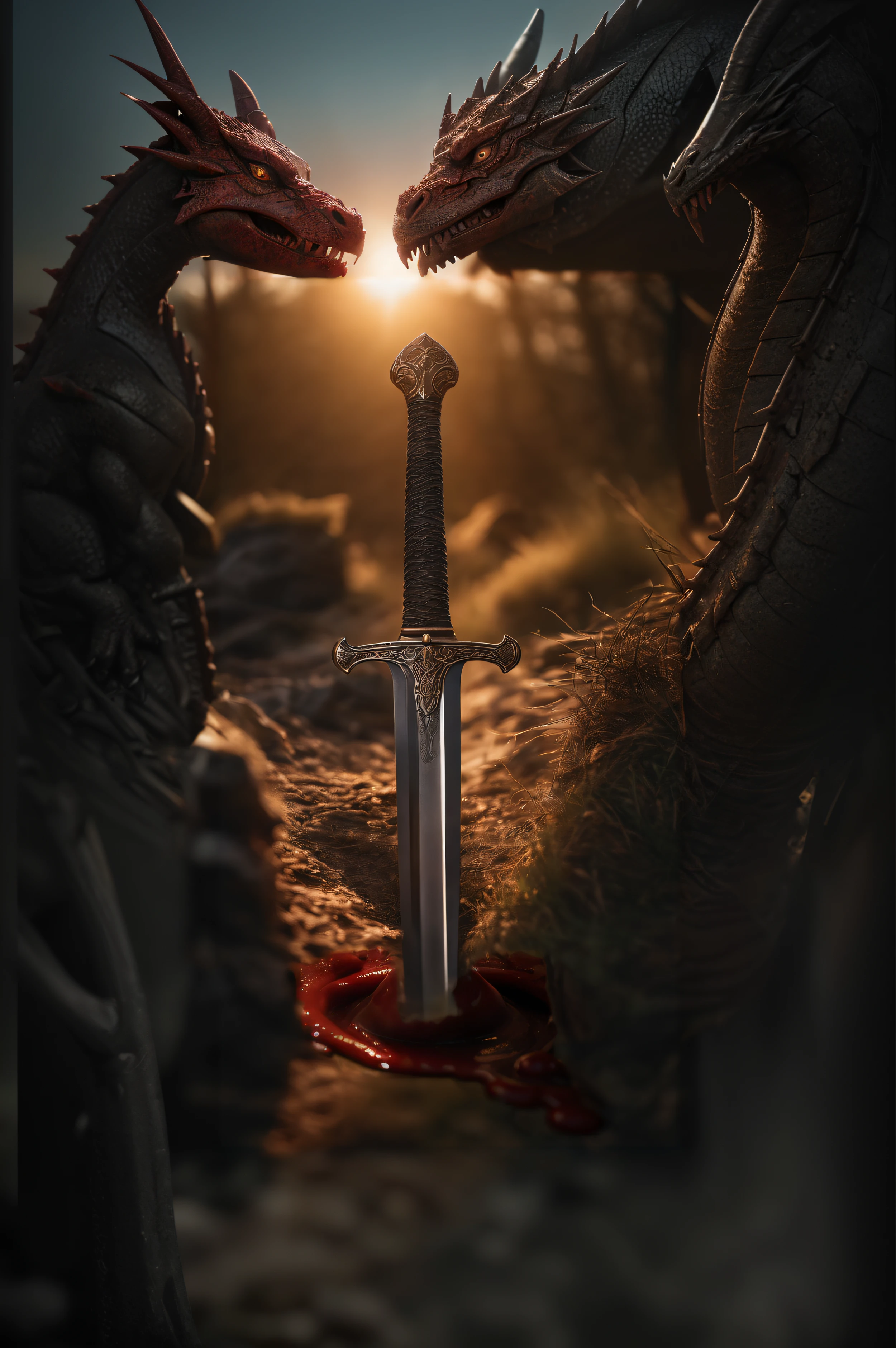 Battle field. Blood. Death. Dragon. Field.
