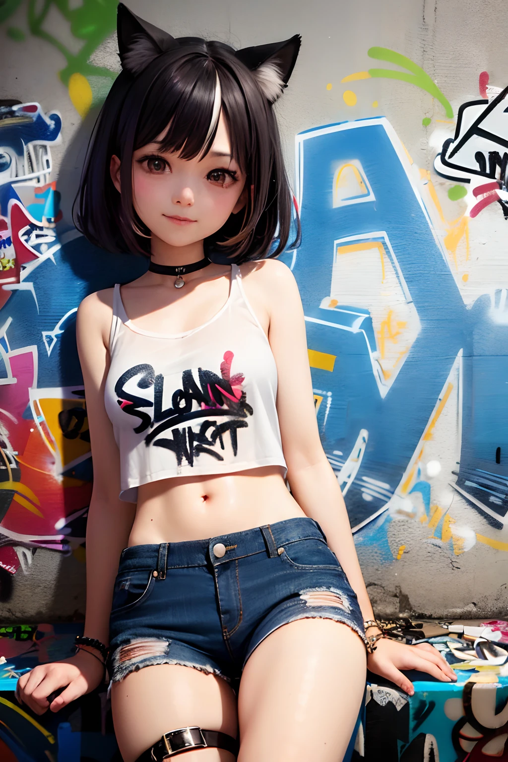 highres, beautiful women, high detail, good lighting, lewd, hentai, (no nudity), (((((jean shorts pulled down))))), (((((peeing through thong panties))))), ((tight leather top)), (((leather thigh high boots))), bare midriff, (wet shorts), (((wetting herself))), (((peeing herself))), (((peeing self))), (pee streaming down legs), peeing stain, (puddle), (thick thighs), nice long legs, lipstick, detailed face, pretty face, pretty hands, embarrassed blushing face, humiliated, ((legs spread)), (squatting), ((in alley)), hihelz
