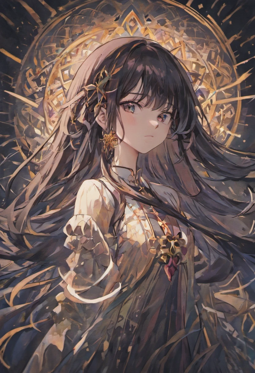 beautiful line art, Black and white linear art, beautiful line art, Very fine ink strokes, high detailed official artwor, Black line art on white background, Artistically,Does not discharge black, coloring book, delicated、Highly detailed fanart, Black ink strokes, Fantasy fan art,style of anime,Royal sister,Tall and tall,brunette color hair,White pick dye